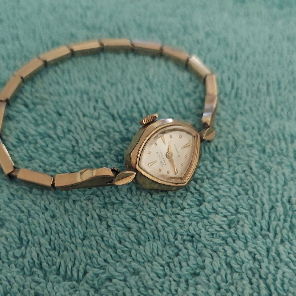 Gruen Gold Vintage Watch with Pearl Face